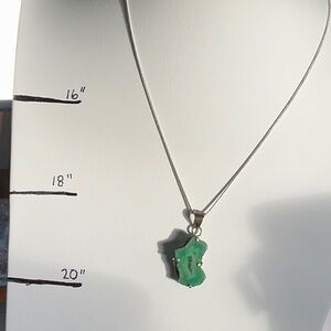 Green Raw Stone Geode Pendant and Necklace